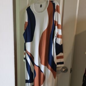 Colorful Abstract Long Sleeve Maxi Dress